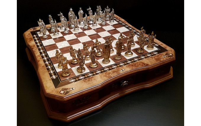 Шахматы "Сражение" клен антик