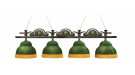 Лампа Лео II 4пл. клен (Авт. № 2,Бархат красный,бахрома желтая,фурнитура золото)