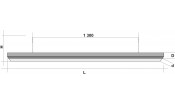 Лампа Evolution 4 секции ПВХ (ширина 600) (Пленка ПВХ Шелк Сталь,фурнитура медь антик)