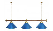 Лампа STARTBILLIARDS 3 пл. (плафоны синие,штанга синяя,фурнитура хром,1)