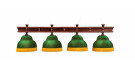 Лампа Президент 4пл. дуб (№4 ,бархат зеленый,бахрома желтая,фурнитура золото)