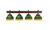 Лампа Президент 4пл. дуб (№4 ,бархат зеленый,бахрома желтая,фурнитура золото)