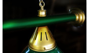 Лампа STARTBILLIARDS 6 пл. RAL (плафоны красные,штанга красная,фурнитура золото)